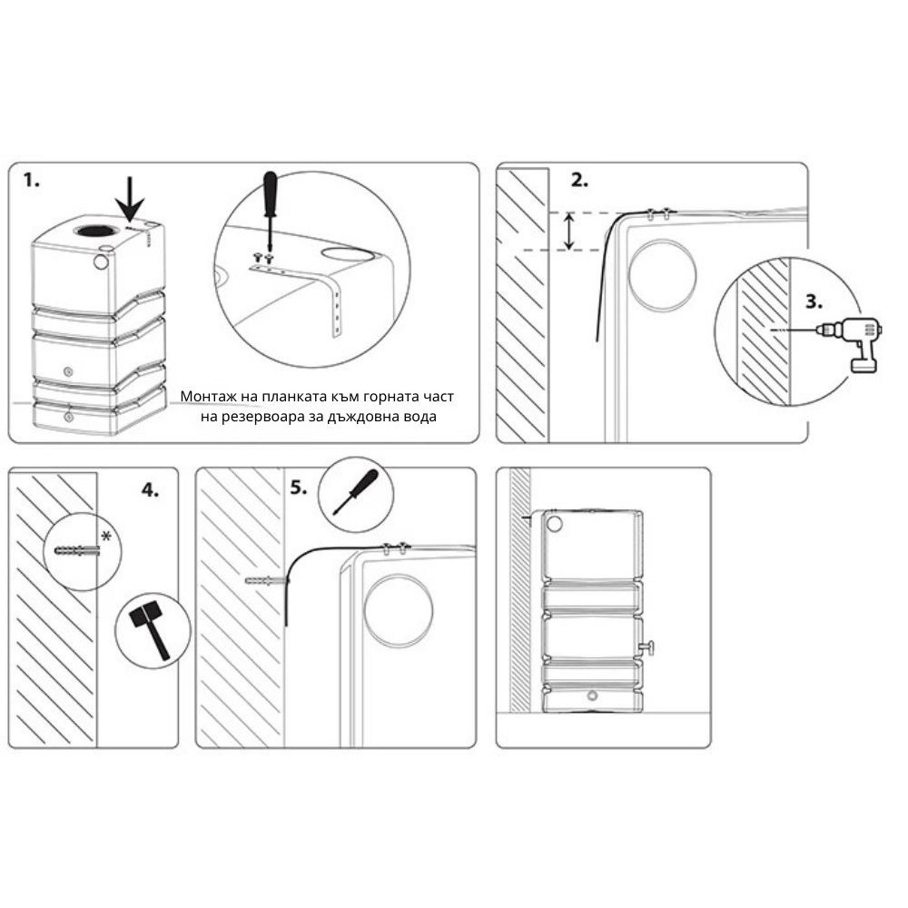 Vihmaveepaak Prosperplast Arves Wall Stone, 400L, Antratsiithall |  |  |